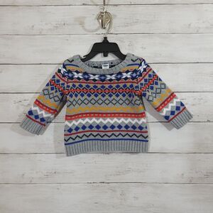 Old Navy Fair Isle Sweater for Baby Colorful Patterned Knit Sweater Size 3-6 M